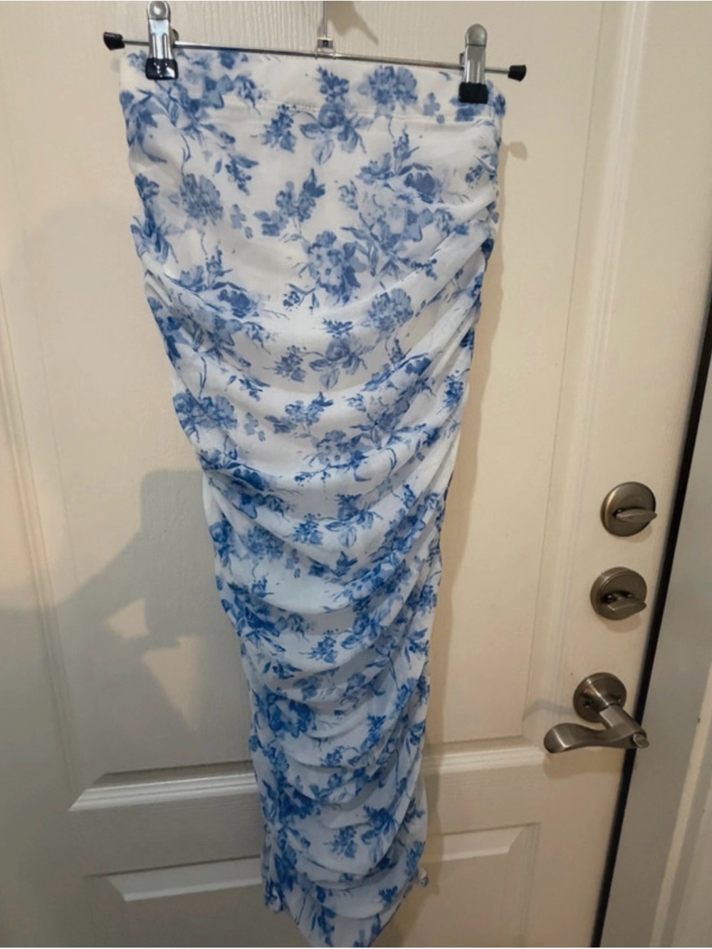 Shein Blue Floral Ruched Skirt or Tube Dress - Picture 2 of 5
